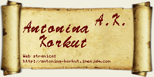 Antonina Korkut vizit kartica